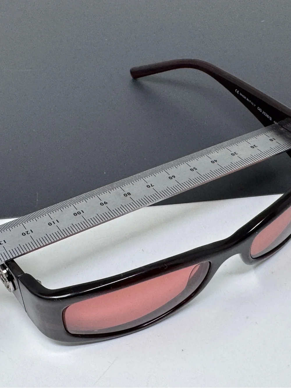 Gucci black sunglasses FRAME ONLY no lenses with rhinestone G on sides. GG2526